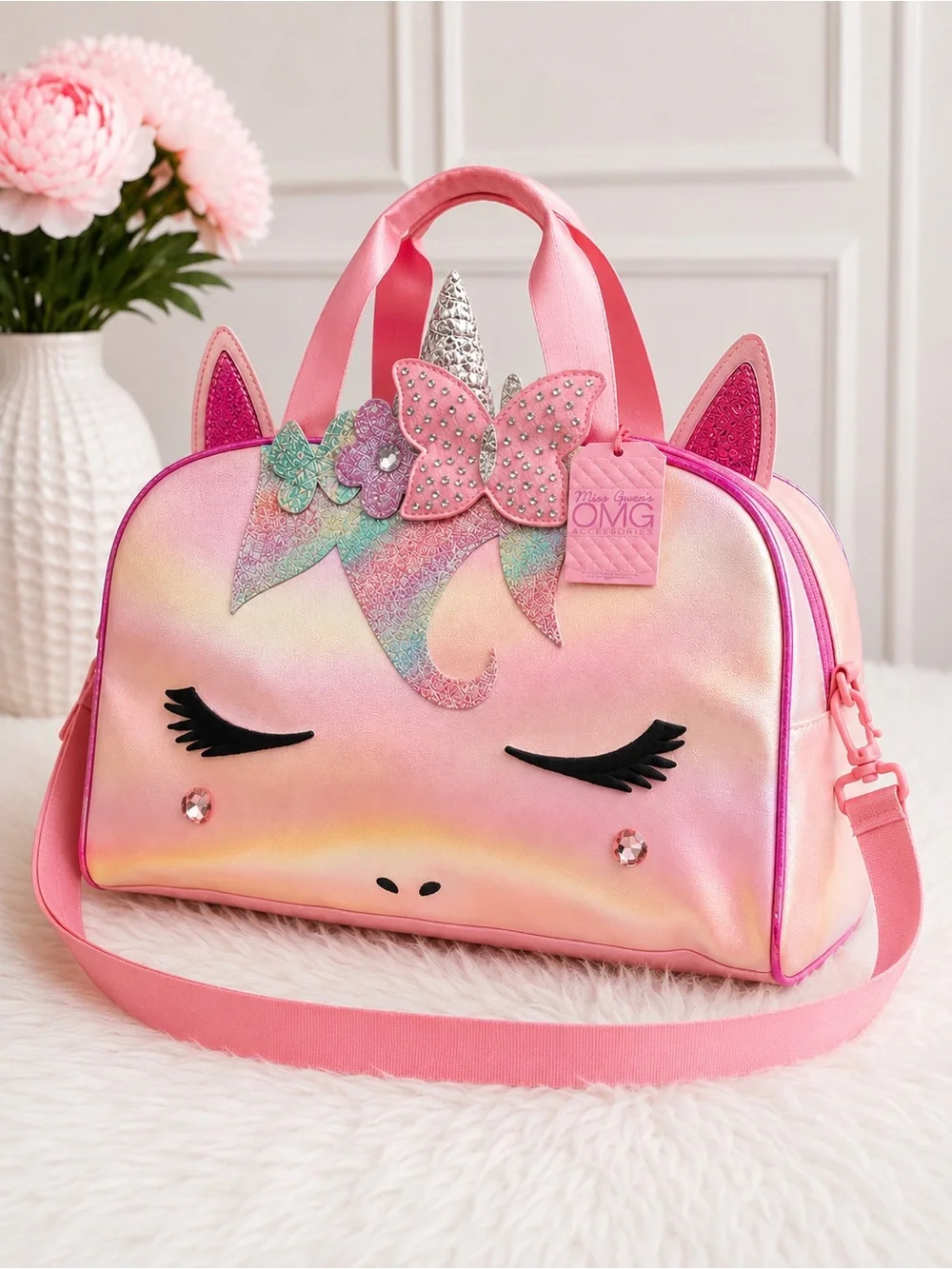 OMG Accessories Pink Unicorn Duffel Bag